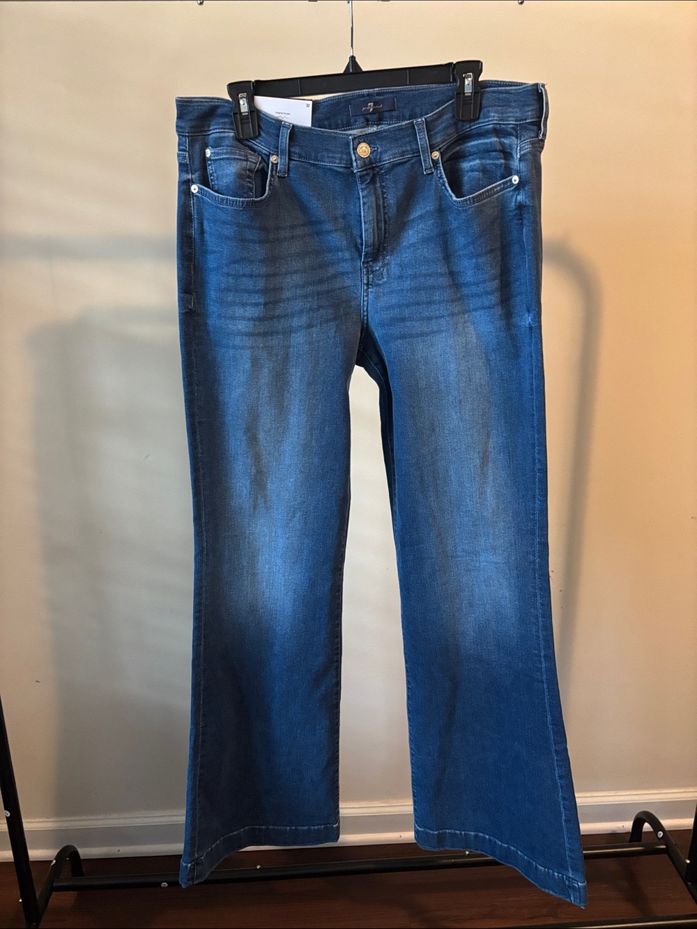 7 For All Mankind Women's Dojo original trouser Blue Flare Jeans size 32